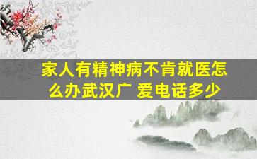 家人有精神病不肯就医怎么办武汉广 爱电话多少